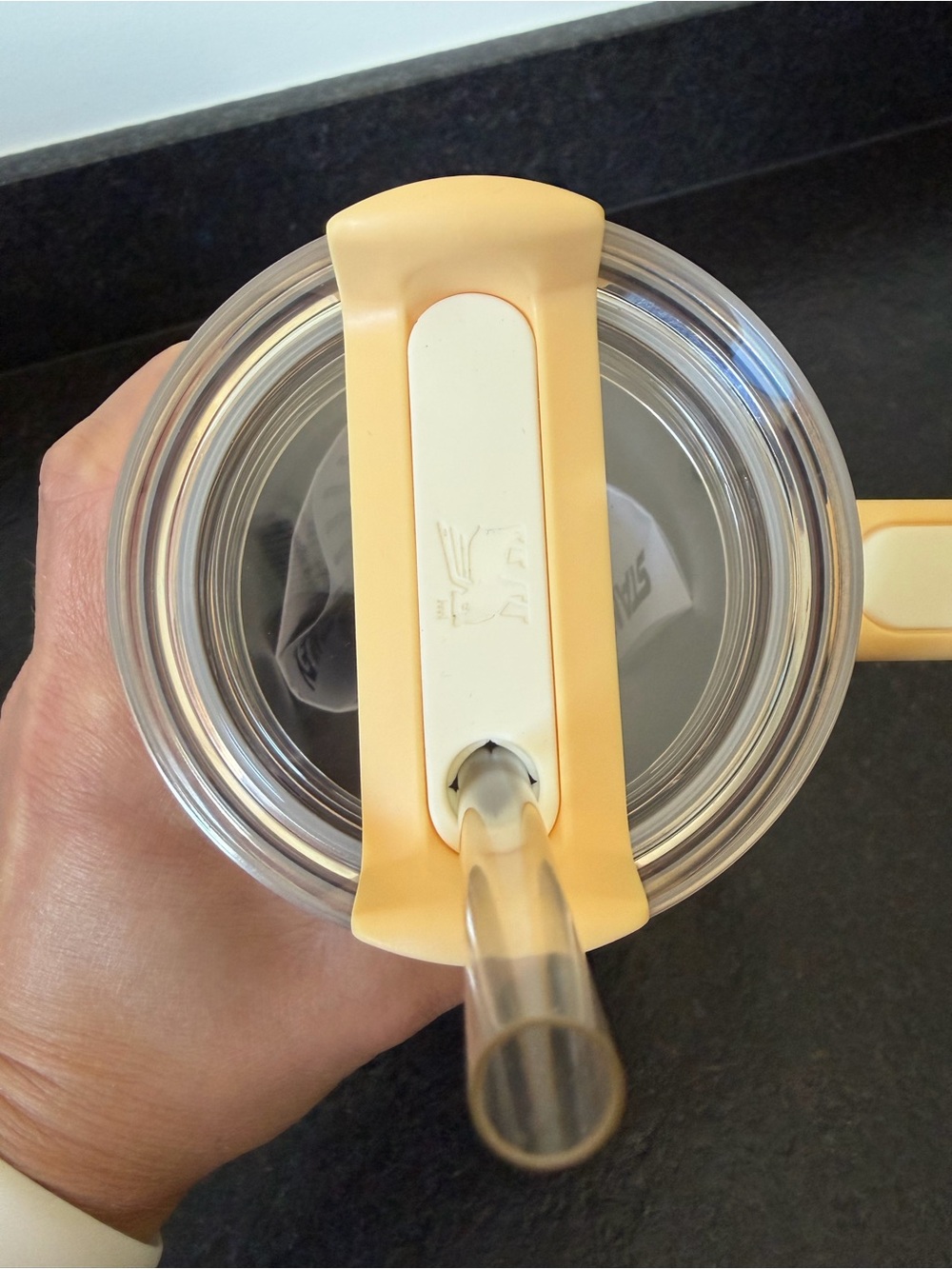 Stanley Yellow Stripe Cabana Butter Yellow Quencher H2.0 Tumbler with Handle - Picture 6 of 7